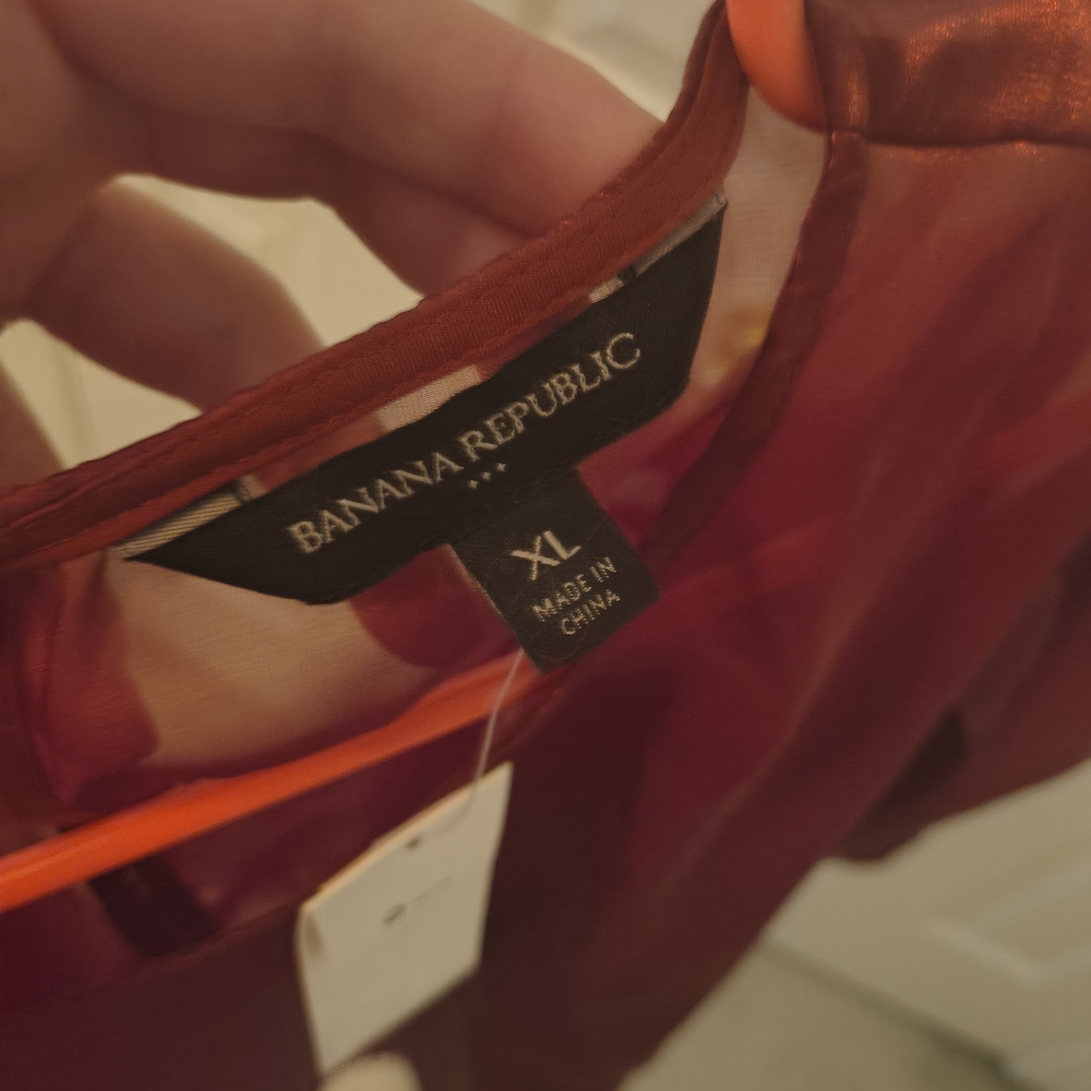 Banana Republic Burnt Orange Sheer Blouse - Picture 3 of 4